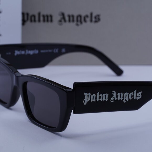 Palm Angels PERI002 PALM 1007 Rectangle Sunglasses - Black/Dark Grey - Picture 4 of 10